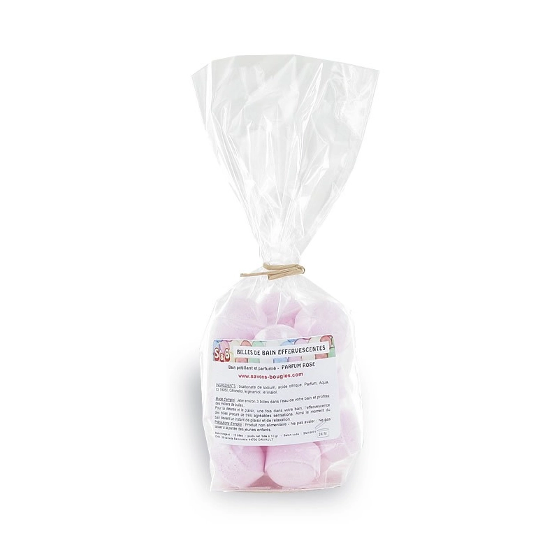 Pink effervescent mini-balls - Bag 15