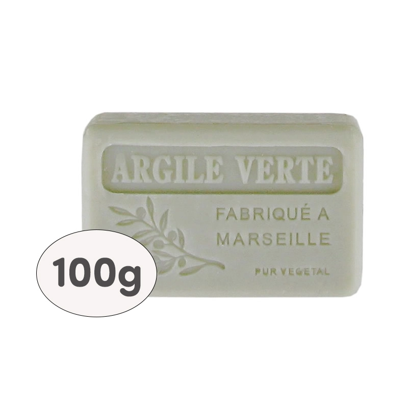 SB Collection brings to the professional market boxes of 9 soaps 100g, shrink-wrapped and labelled - ARGILE VERT