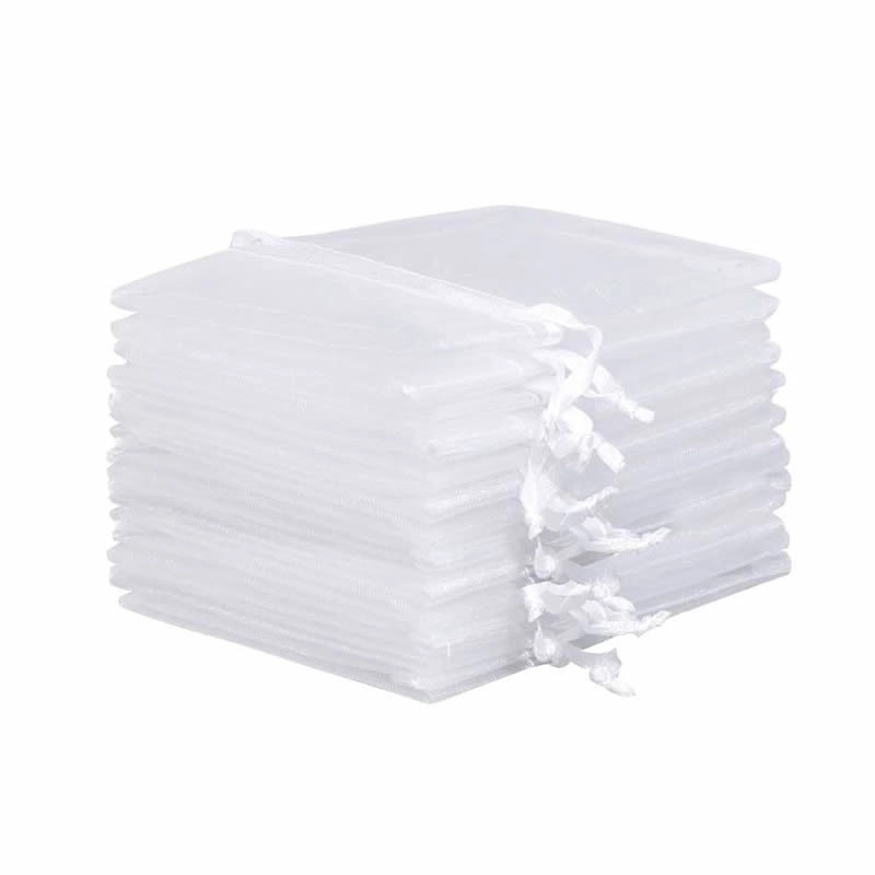White flat organza bag