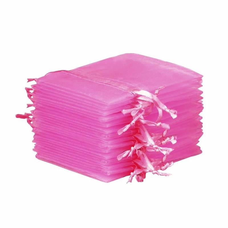Flat pink organza bag