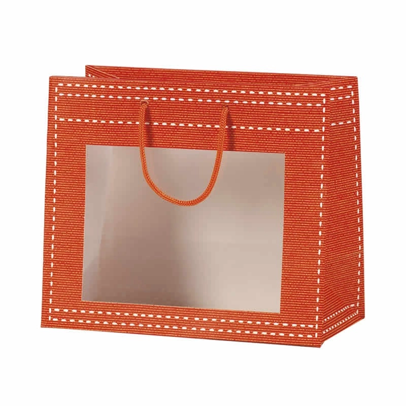 PVC window paper bag orange