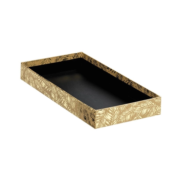 Rectangular cardboard baskets kraft/hot stamping gold/black