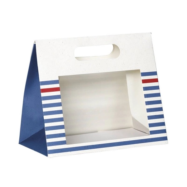 Paper carrier bag white/blue/red