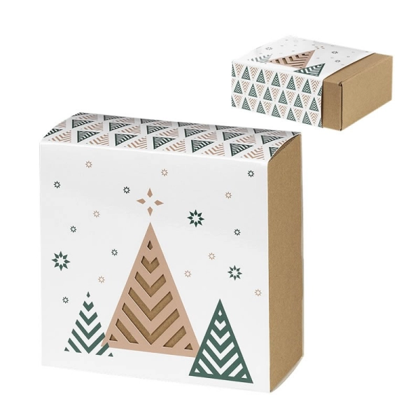 Square kraft cardboard boxes Happy Holidays