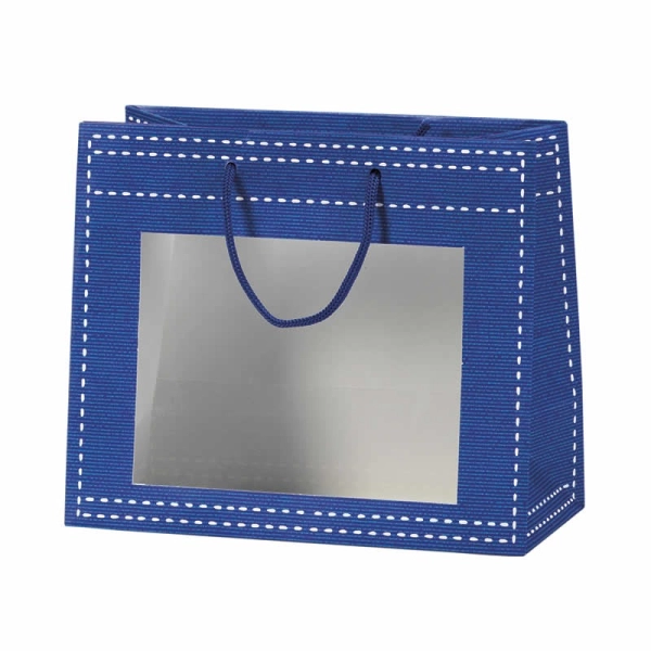 Blue PVC window paper bag