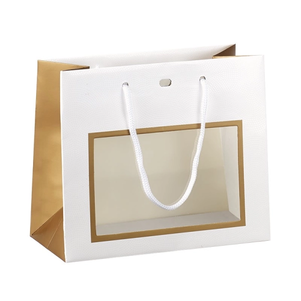 Copper/white/veneered paper bag