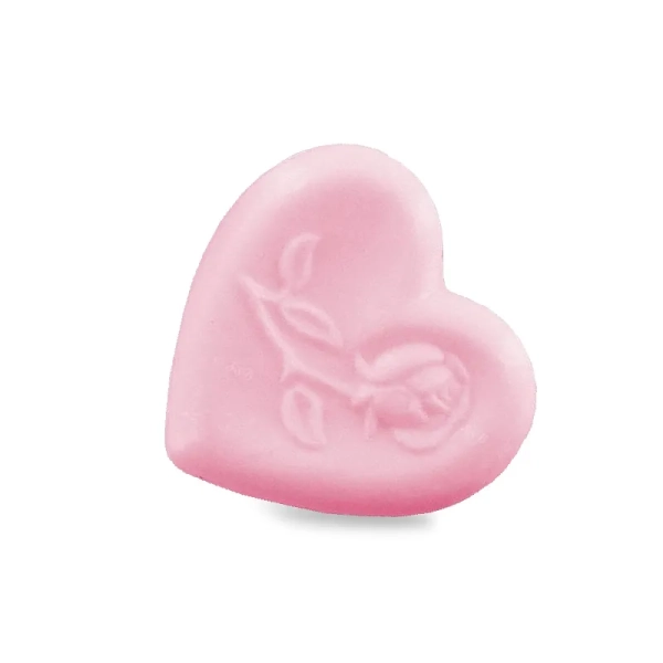 Manufacturer of heart-shaped soaps with pink rose - Distribution in small packs