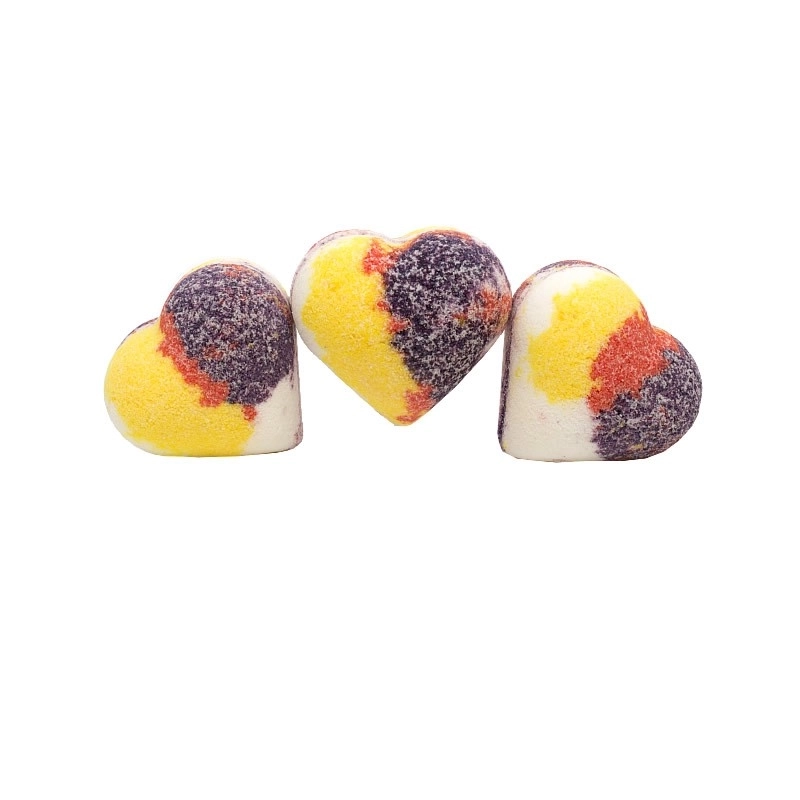 effervescent bath heart 85g - plum
