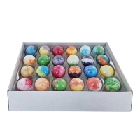 Tray containing the complete range of small bath balls. 2 of each fragrance.