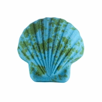 Two-tone blue-green shell effervescent spray