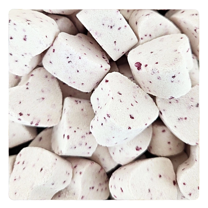 Two-coloured mini effervescent hearts 3 flavours - 1 kilo 
