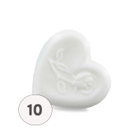 Heart-shaped soap with white rose - Bag 10 