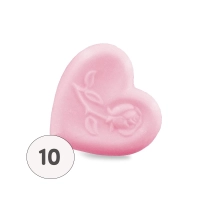 Heart-shaped soap with pink rose - Bag 10 