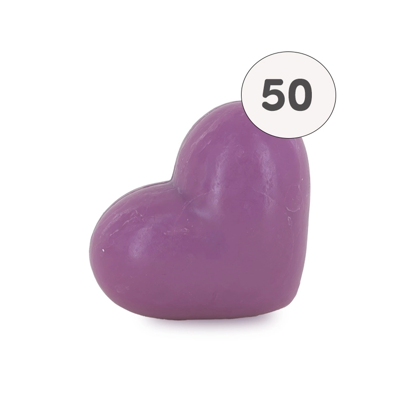 Wholesale small heart-shaped soaps - purple heart 34g