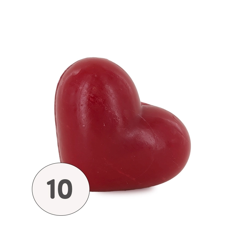 Red heart-shaped soap 34g - Bag 10 