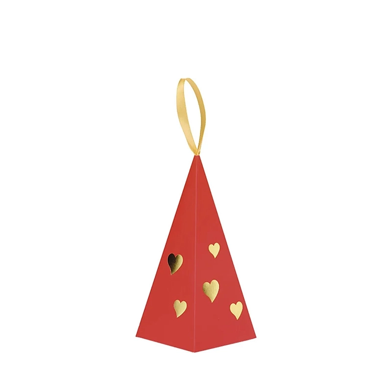Red Father Christmas paper pyramid - Set of 24