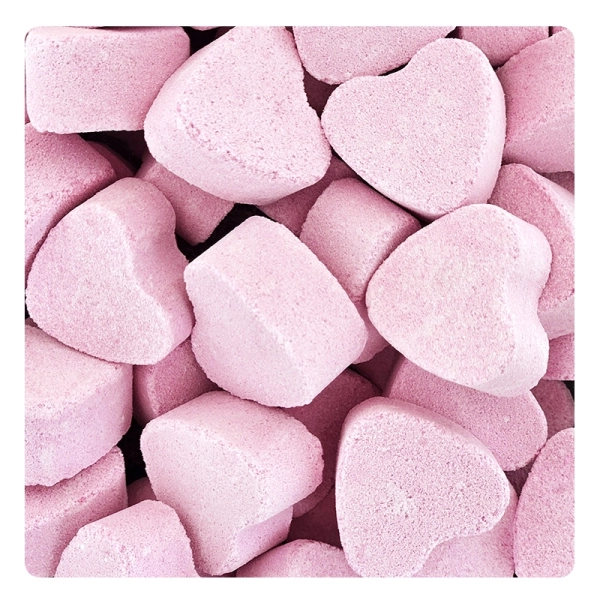 Two-coloured mini effervescent hearts 3 flavours - 1 kilo 
