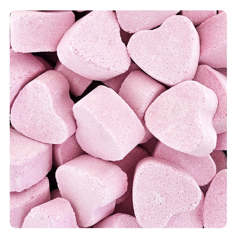 Two-coloured mini effervescent hearts 3 flavours - 1 kilo 